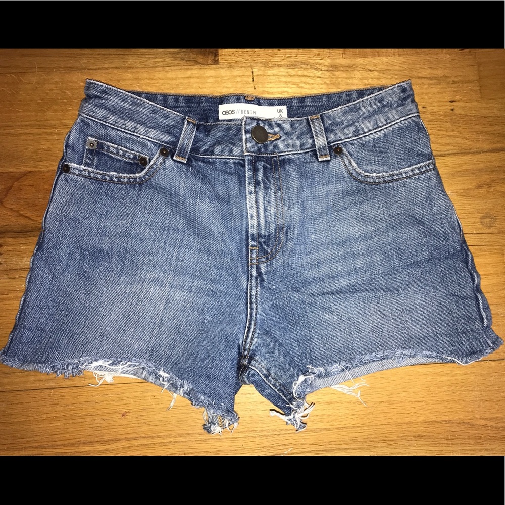 High rise ASOS denim shorts
